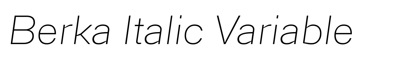 Berka Italic Variable